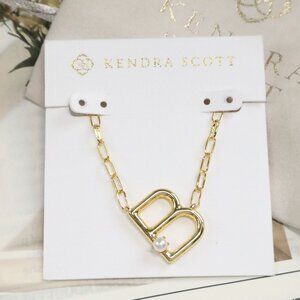 Kendra Scott Letter B Gold Freshwater Cultured Pearl Necklace